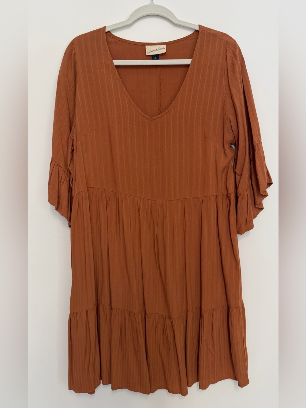 Universal Thread Rust Tiered V-Neck Dress